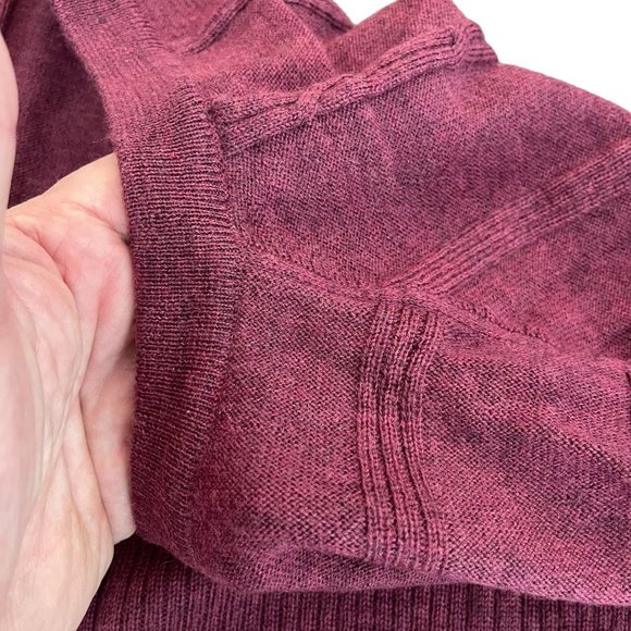 Bugatchi Men's Purple & Maroon V Neck Cable Stitch LS Sweater Lot Of 2, Size L - Picture 8 of 12